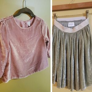 Gymboree Crushed Velvet Top & Skirt